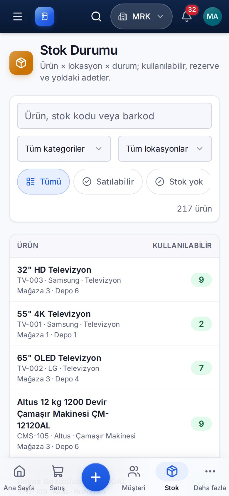 Telefonda stok sorgusu